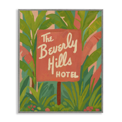 Tropical Beverly Hills Hotel Framed Giclee, design by Amelia Noyes