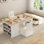 Ensemble de table et de chaises pour enfants 3 en 1, bureau d'art et chevalet avec tablettes de rangement et tiroirs