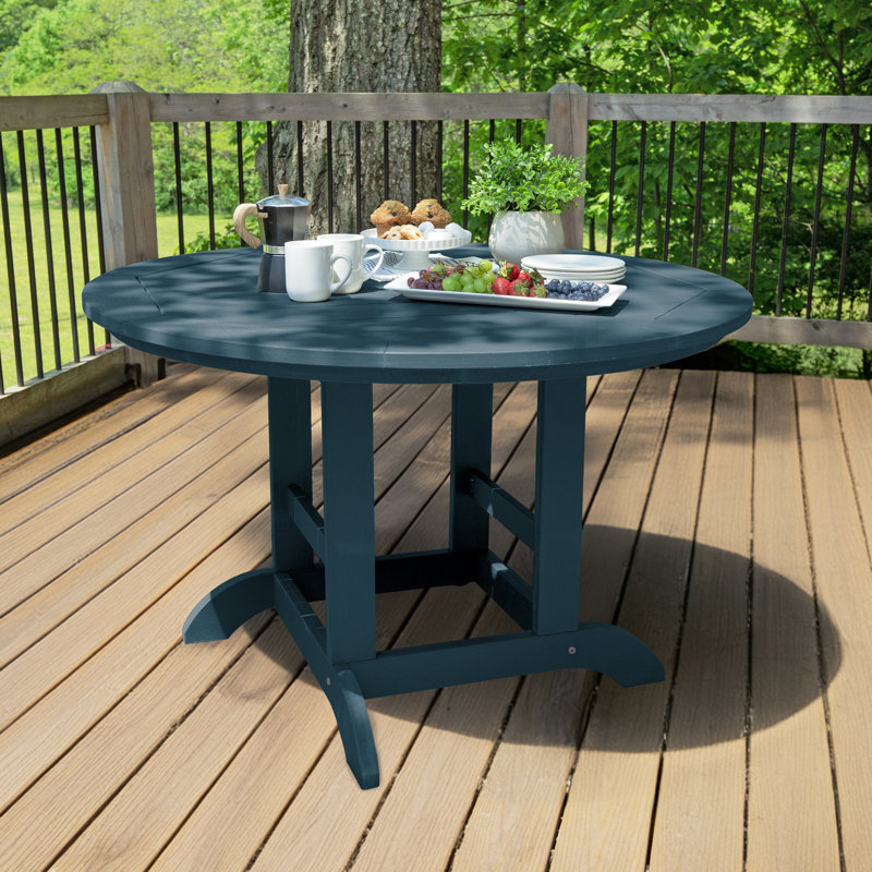 Tillmanns Plastic Round Dining Table in Dining Height (30"), Nantucket Blue, 30" H x 48" L x 48" W