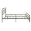 Structure de lit double en métal avec tête de lit et pied de lit arrondis - vert, lit plateforme robuste-304031248-304031250
