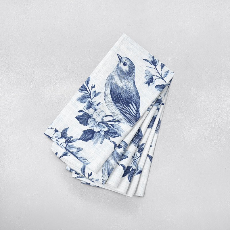 Ensemble de serviettes 6 pièces Canva 506, Bleu / blanc