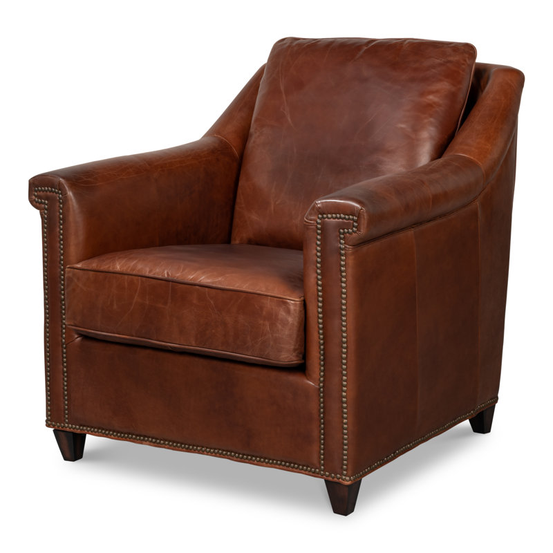 Vandike Club Chair, Newark Brown Leather