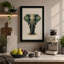 Elephant Portrait Japandi - Wrapped Canvas-502760037-502760038