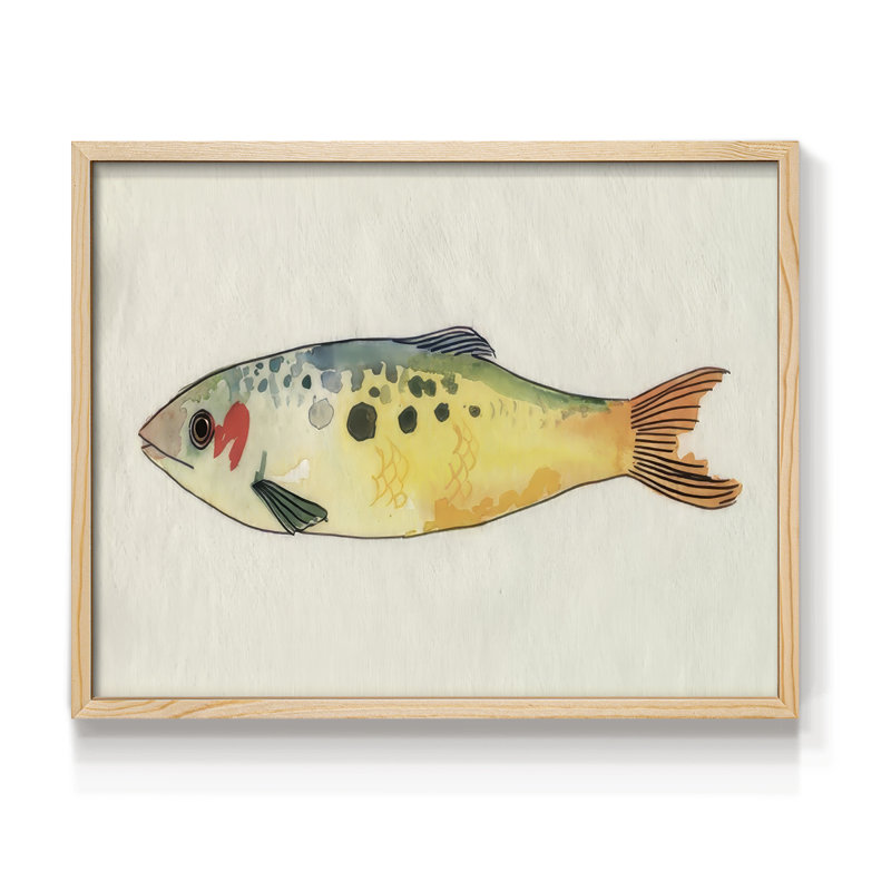Fanciful Fish I -Framed Print - Restickable, Natural, 22" H x 28" W
