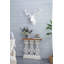 Console 32 po x 12 po x 32 po Classic Vintage White Wash avec plateau en bois brun