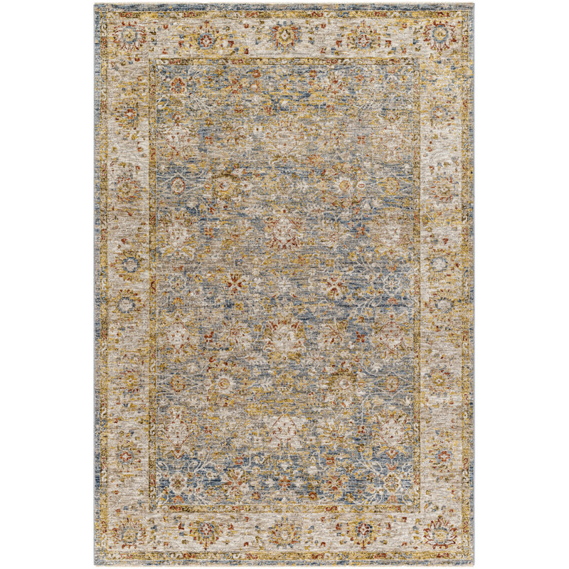 Tapis oriental en polyester tissé à la machine en brun, Rectangle 2 pi x 3 pi