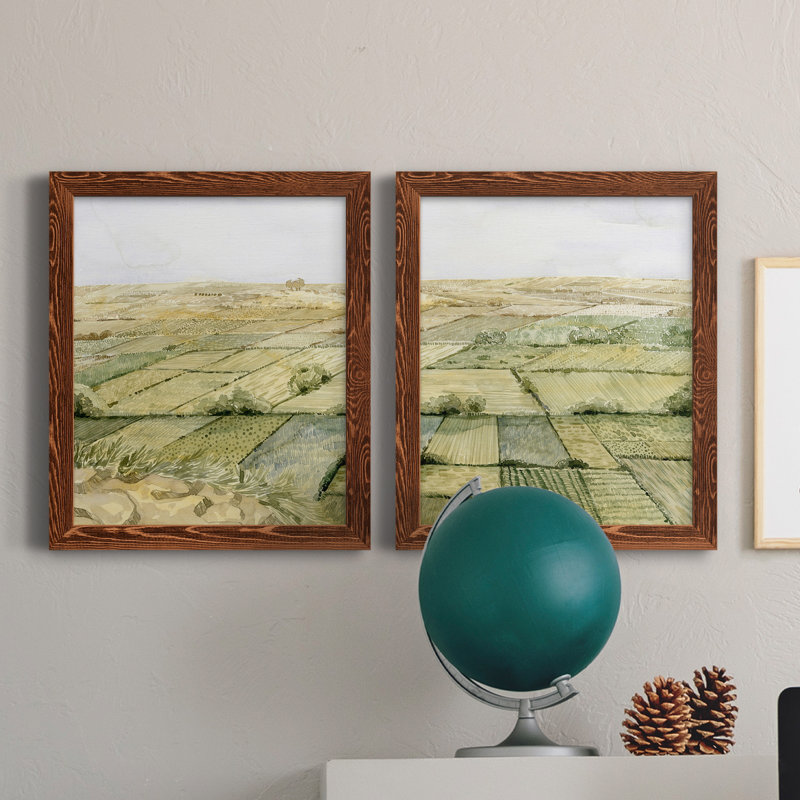 Toile encadrée Flatlands IPremium - prête à être accrochée, H 20 po x l 17 po x P 1 po, Toile avec cadre érable