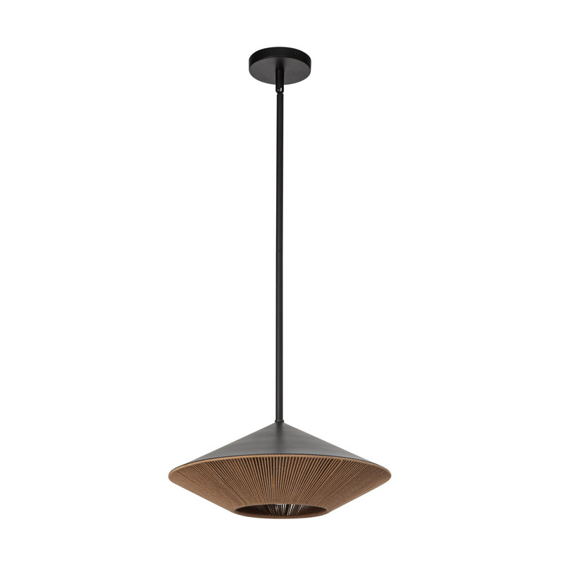 Luminaire suspendu 1 lumière Keaz, Noir mat
