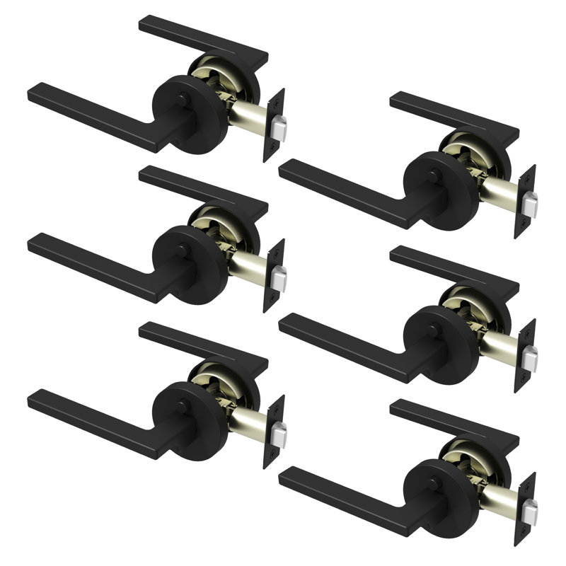 Poignée de porte d'intimité moderne Dune pour (lit et salle de bain) - Style minimaliste élégant en noir mat, Noir mat