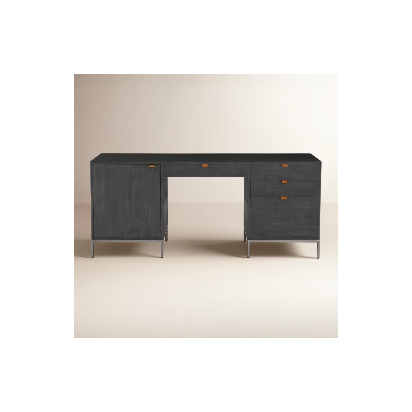 Loki Executive Desk, Black Wash Poplar