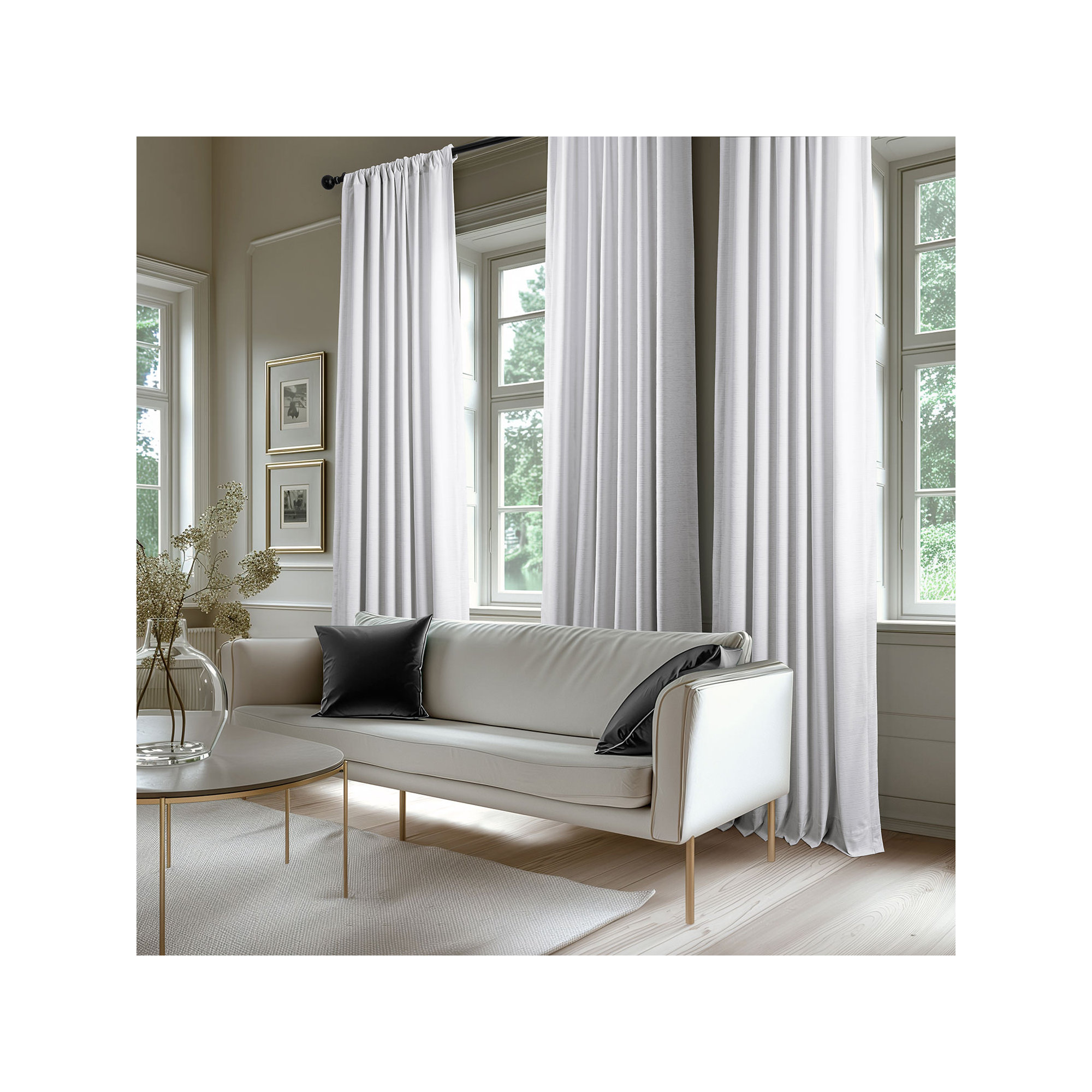 Ravello Burnout Velvet Curtains (1 Panel) Room Darkening Curtains For Bedroom & Living Room Curtains, 50" W x 84" L, White