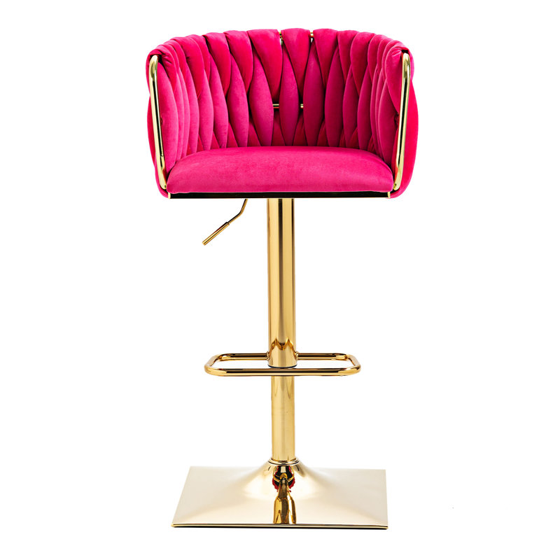 Tabouret de bar à hauteur réglable, Rouge rose