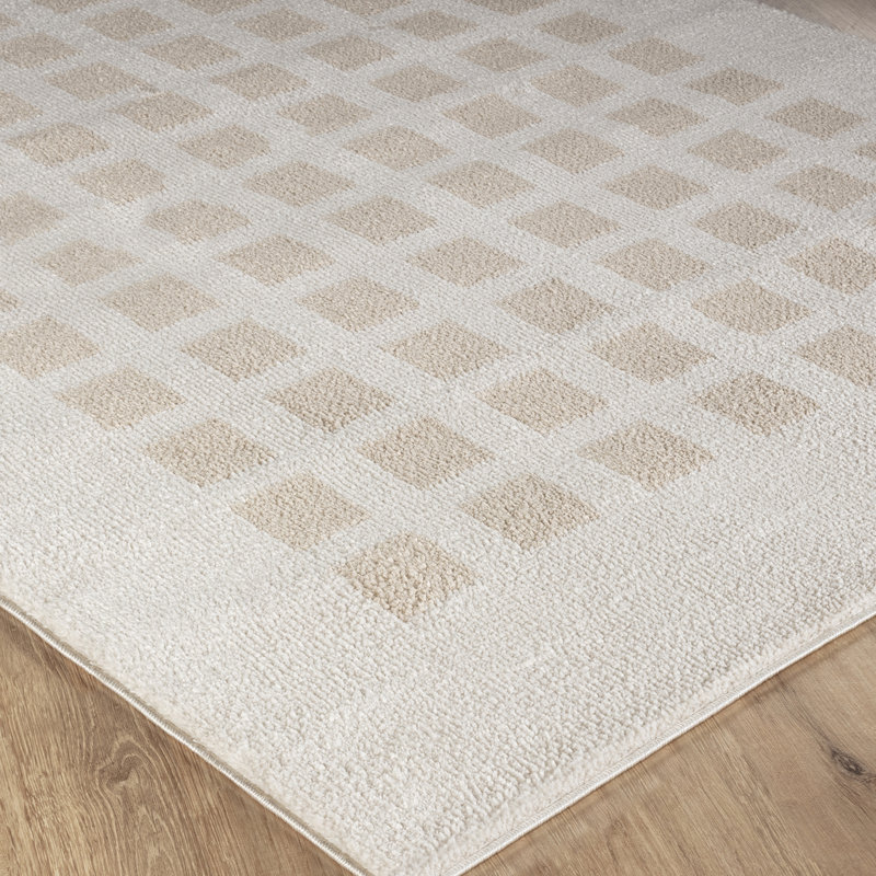 Machine Washable Shaggy Boho Beige Area Rug, Rectangle 140 x 200cm