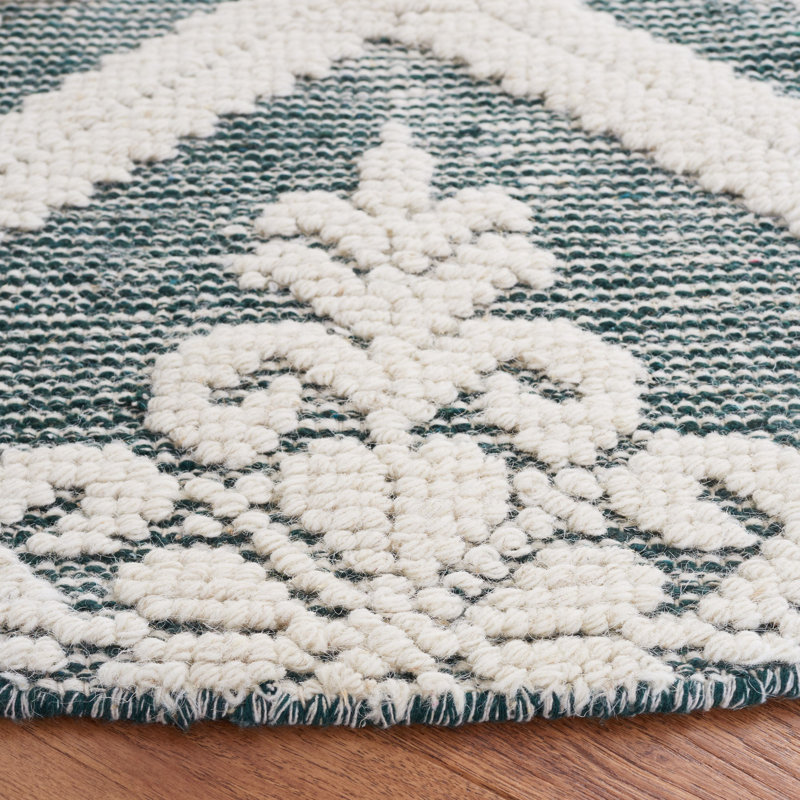 Tapis damassé en laine tissé à la main Vermont, Rectangle 5 pi x 8 pi