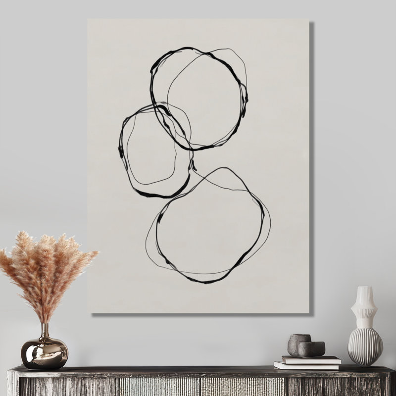 «Abstract Simple Brush Outline Curves - Modern Shapes», décoration murale en métal, impression moderne sur métal