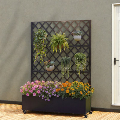 Jardinières mobiles en métal 47x16x73