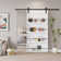 Manufactured Wood Bookshelf Style Barn Door Primed with Mounting Hardware Kit