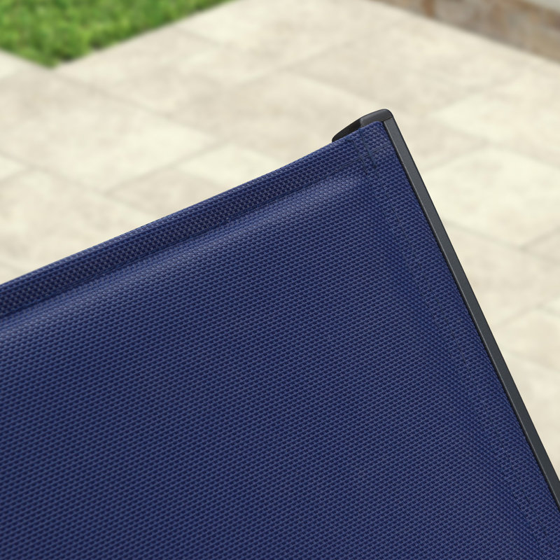 Ensemble de chaises longues inclinables 83,45 po, Bleu marine