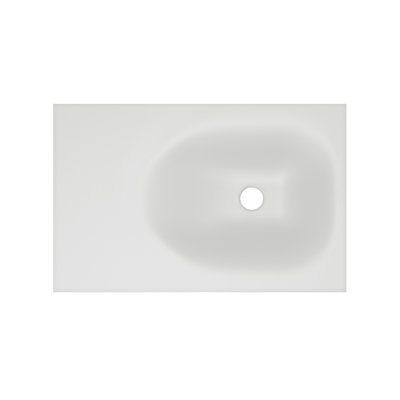 Lavabo de salle de bain mural rectangulaire en béton 24 "avec cadre noir mat Lisse