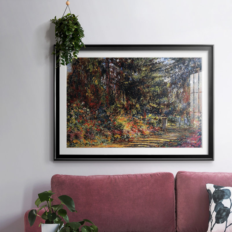 Path at Giverny, 1902, reproduction d'art encadrée, Noir, H 27 po x l 39 po x P 1,5 po