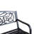Outsunny 50" Outdoor Metal Welcome Bench, Garden Bench With Slatted Seat, Patio Bench For Park, Porch, Yard, Entryway, Black