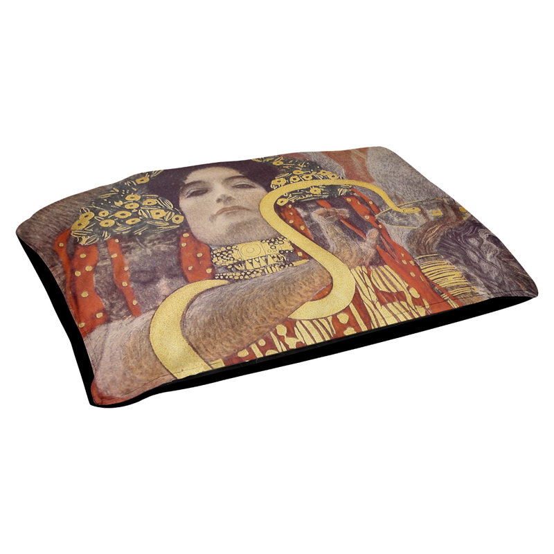 Coussin stylisé pour chat hygeia Carlile, Petit (L 29,5 po x l 19,5 po), Rouge / jaune