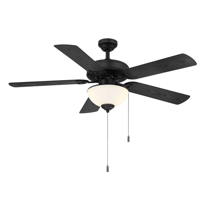 Besjan Ceiling Fan with Light Kit, Matte Black