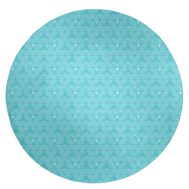 Chenille Geometric Indoor Rug, Round 5'