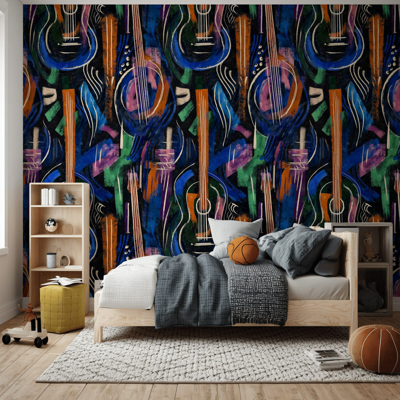 Papier peint abstrait guitare abstraite moderne