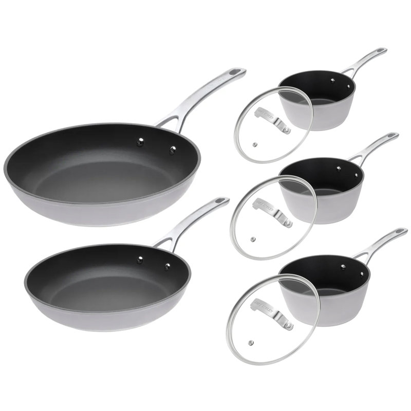 12.04L Aluminum Saucepan Set, Dark Grey