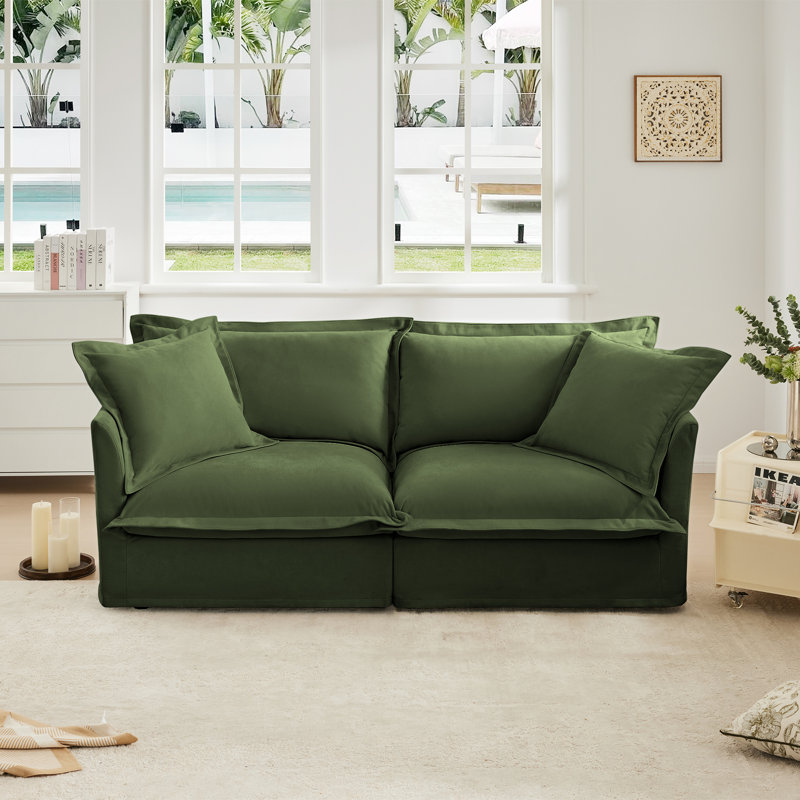 Sofa Chenille Loveseat, For Living room, Green