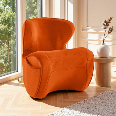 Fauteuil lombaire ergonomique avec structure en mousse et revêtement en velours pour le bureau personnel