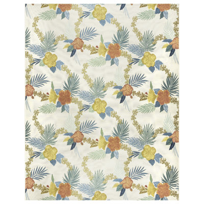 Reyn Spooner Kona Coast Laka Floral Lei Flatweave Indoor/Outdoor Area Rug