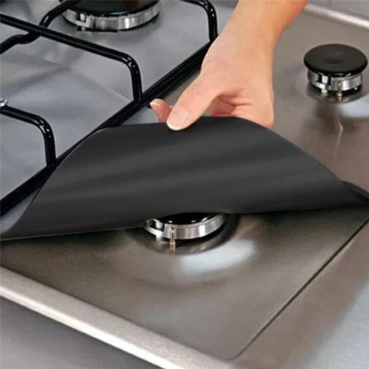 4 Pack Square Gas Stove Burner Covers Reusable Nonstick Top Protector  Liners Mat