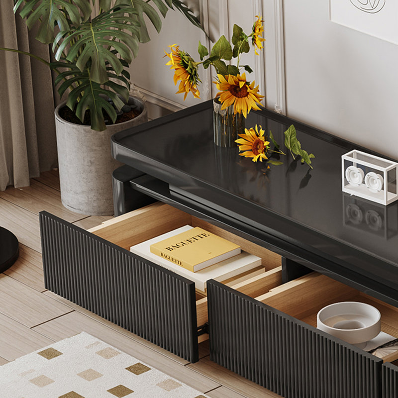 Meuble télé et table basse Living Room, Noir, noir, noir, noir, Noir, noir, noir, noir