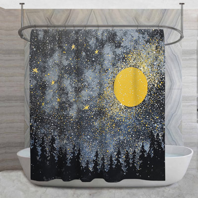 Starry Sky Shower Curtain -  Astronomy Bathroom Decor Bohme