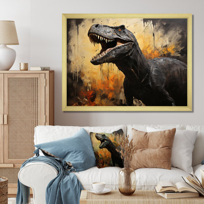Vintage Jurassic Trex Portrait II - Dinosaurwall Art