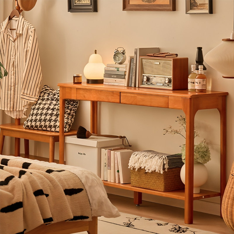 Console Modern Minimalist, H 31,5 po x l 41,34 po x P 13,98 po, Bois naturel