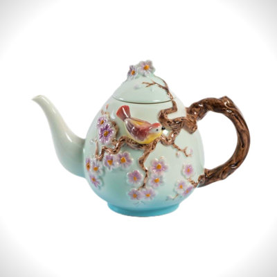 8.75" Hand Painted Decorative Teapot Accent "Afina"