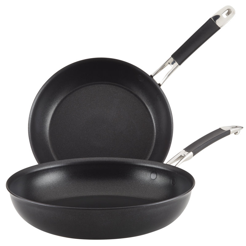 Anolon Hard Anodized Nonstick Nesting Frying Pans / Skillet Set, 2 Piece, 10" & 12"