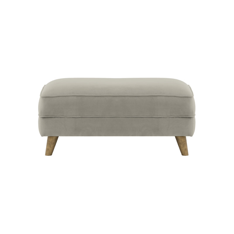 Conrad 100cm Wide Rectangle Solid Colour Ottoman, Grey