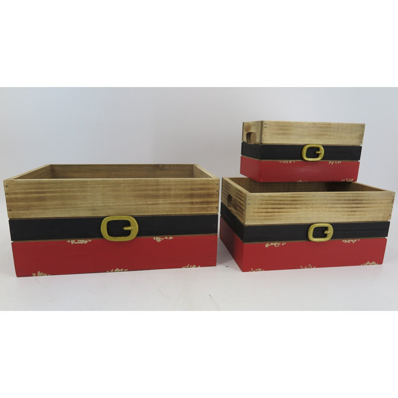 Ensemble de caisse 3 pièces Santa Ceinture, H 5,5 po x l 11,5 po x P 7,7 po