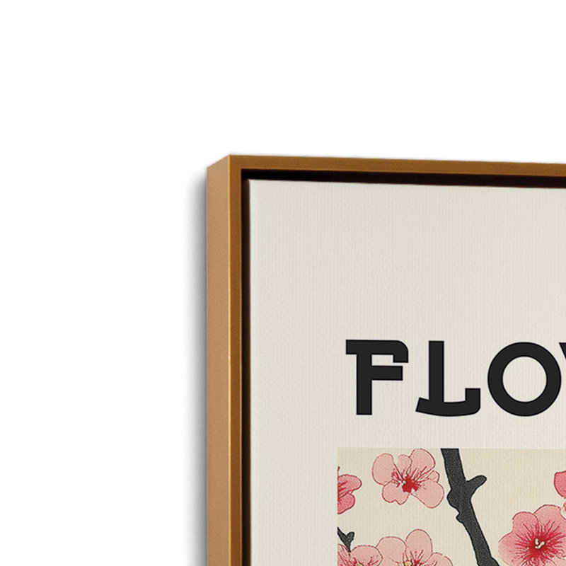 Marché aux fleurs de Tokyo, Cadre flottant or poli, H 18,75 po x l 12,75 po