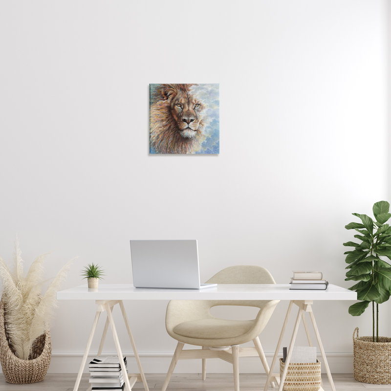«Lion of Judah Portrait», art mural par Linda Sperruche, H 17 po x l 17 po