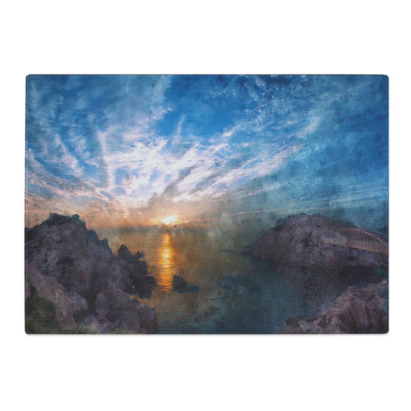 Beautiful Sunrise Painting Chopping Board, 0.4cm H x 29cm W x 39cm L
