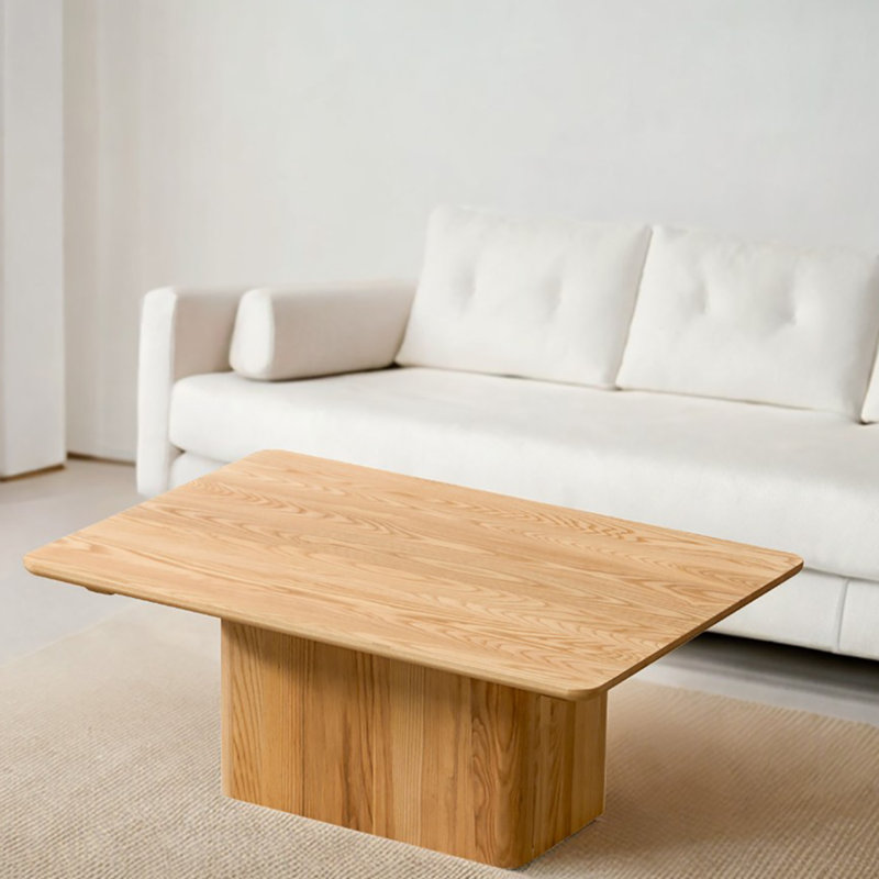 Simple ash wood cream style coffee table