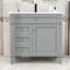 Armoire de salle de bain 2 tiroirs avec lavabo supérieur en bois Serish-1320471771