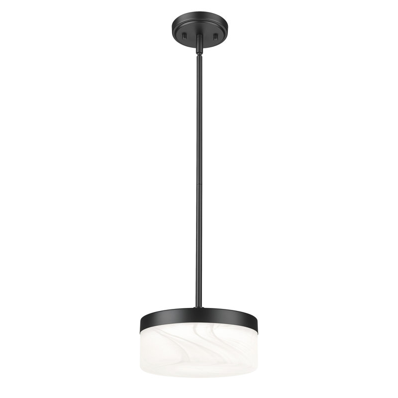 Luminaire suspendu 1 lumière noir mat 9,25 po Renaud, Noir mat