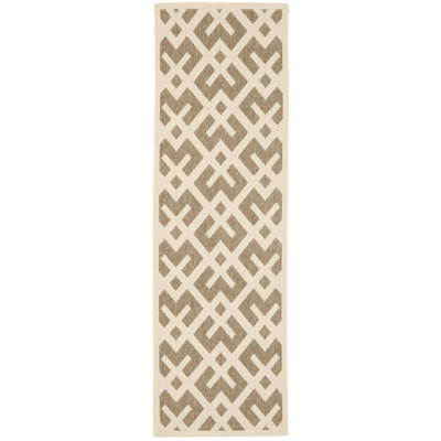 Arneshia Geometric Brown/Tan Indoor/Outdoor Area Rug