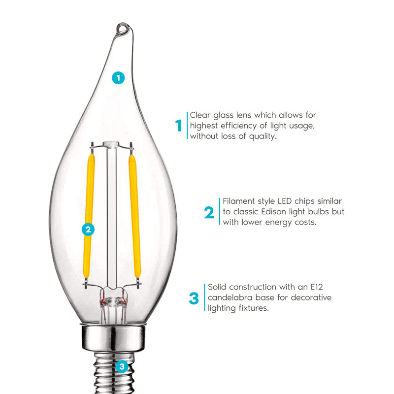 4 W (équivalent à 40 W), DEL B11, ampoule à intensité variable, culot E12 / candélabre, 3000 K